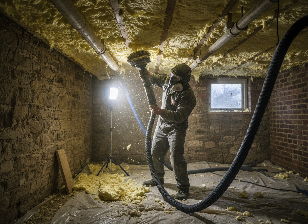 closed cell spray foam removal in Telford