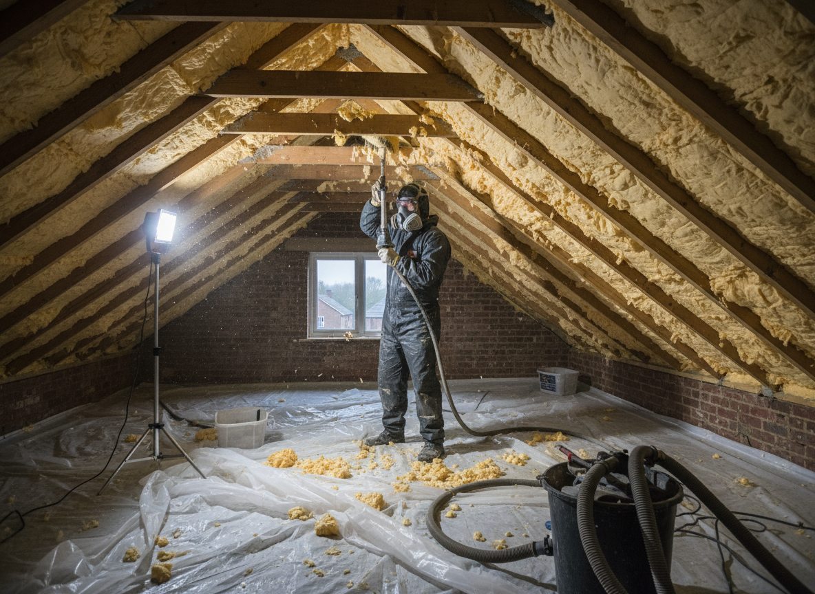 loft spray foam removal in Telford