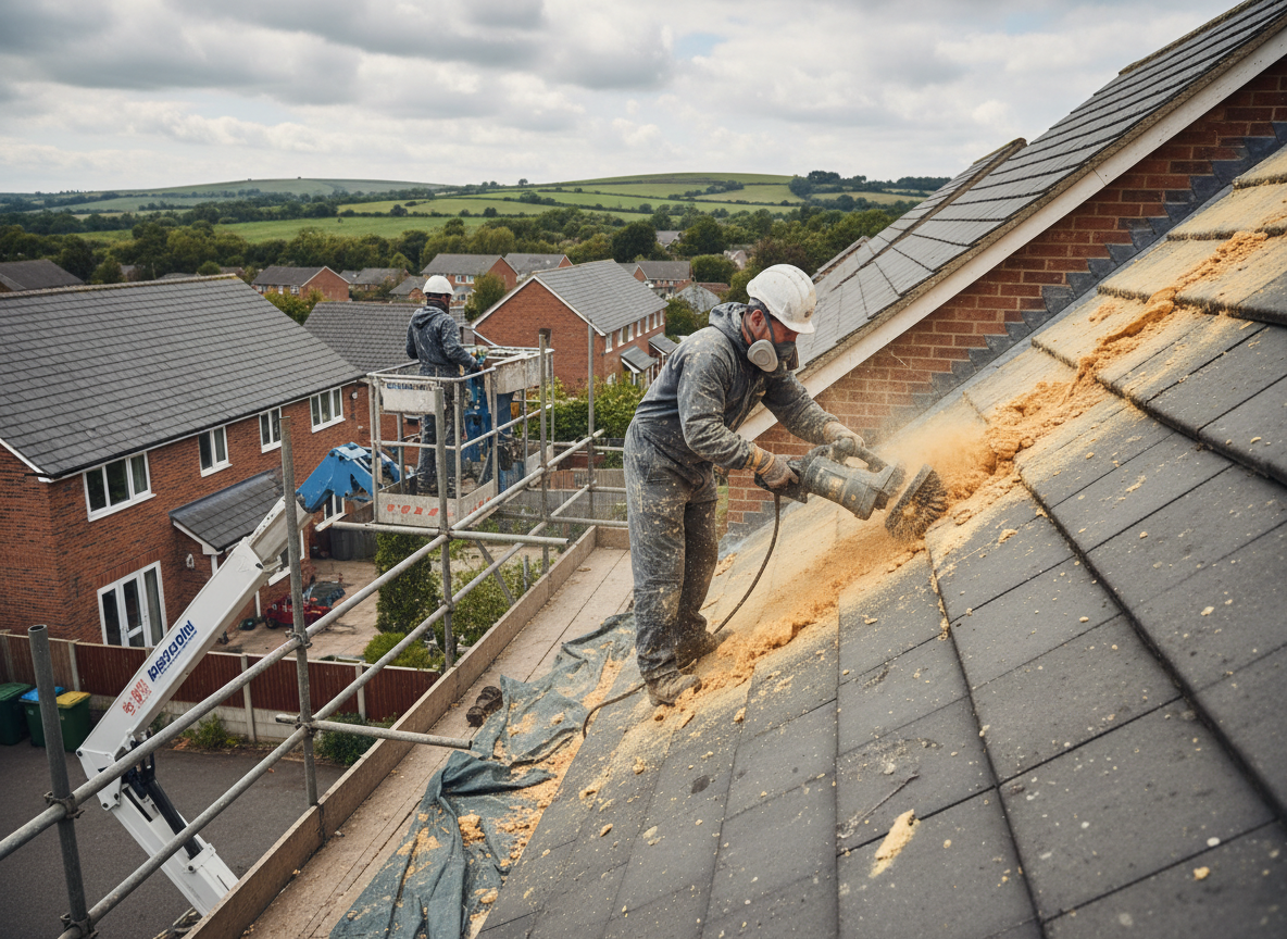 roof spray foam removal in Telford